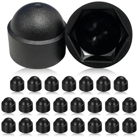Schraubkappen und Muttern, Kunststoffkappen für Schrauben und Muttern,25 Stück Schutzkappen Form Set für Schrauben,M10 Schraubenabdeckung Schwarz aus Kunststoff - für Muttern & Schraubenkopf