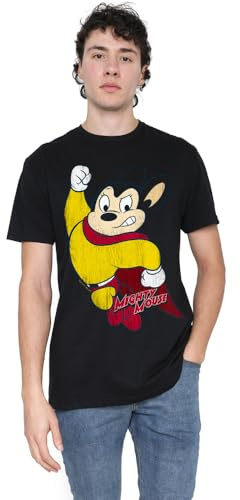 Mighty Mouse Unisex Mighty Mouse Classic Hero Unisex T Shirt T-Shirt (Pack of 1)