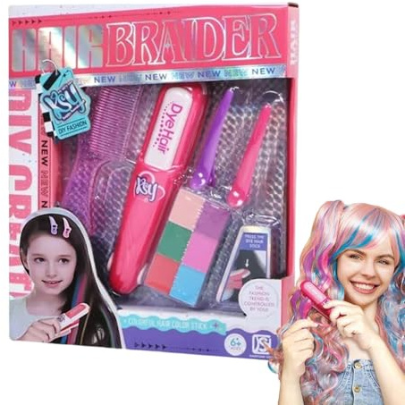 Kinder-Haarfärbe-Spielset, Kinder-Haarfärbestift-Set - Play Hair Chalk Temporäres, waschbares Haarfärbeset - Sicheres mehrfarbiges simuliertes Haar-Make-up-Spielzeug für Kinder und Mädchen