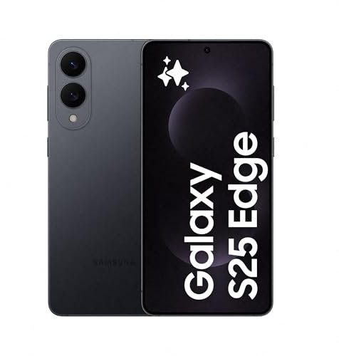 Samsung Galaxy S25 Edge AI Smartphone, Galaxy AI, Android Smartphone, 12GB Memory, 512GB Storage, 200 MP Camera, Long Battery Life, Titanium JetBlack, 3 Year Samsung Extended Warranty (UK Version)