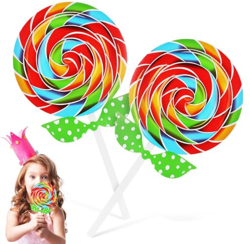 Gatuida 2stücke Riesen Lutscher Dekorationen Candyland Party Supplies Foto Requisiten Süßigkeiten Ornamente Für Geburtstagsfeiern Hochzeit Deko
