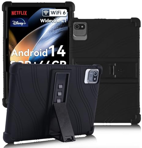 ATOOZ for HotLight C10 Tablet Case 10.1 inch 2025,Soft Silicone Kids Case for Ainmel/Hyjoy/Byxsb/Hakaug/Kotsren C11 10.1 inch Tablet with Stand (Black)