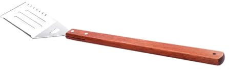 BIUDECO Spatule à Barbecue Acier Inoxydable Pelle à Frites Large Ustensiles Pour Hamburgers Et Steaks Manche Bois Accessoires De Cuisine