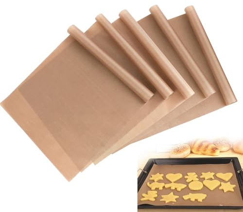Teflon Sheets for Heat Press, 5PCS, Reusable, Heat Resistant | Non-Stick Heat Transfer Paper, Permanent Baking Film for Ironing T-Shirt Printing Thermal Mat (30x40 cm)