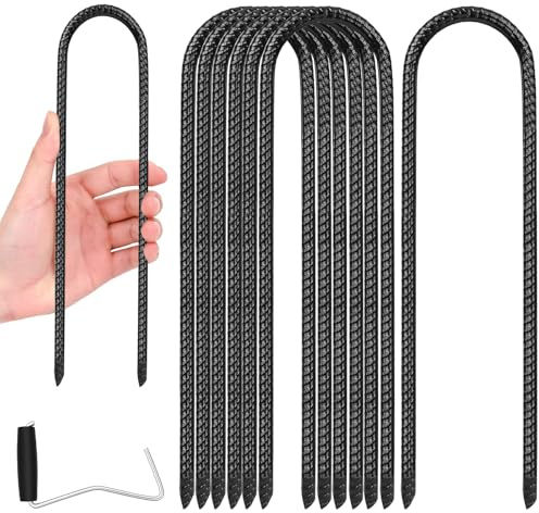 Erdanker Bodenanker, 8 Stück Heringe Erdnägel Stabil, Bodenanker Trampolin | 30cm Zelt Heringe Stark, für Extrem Harte Böden, für Zelten, Zaun, Sicherung, Camping, Gartenarbeit Usw