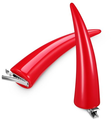 Housoutil 2 Pcs Red Demon Horn Hair Clips Cosplay Props Plastic Hair Accessories Not Easily Break Strong for Halloween Party Use