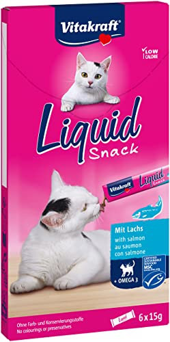 Vitakraft flüssiger Katzensnack Liquid Snack Lachs MSC und Omega3, 1x 6St