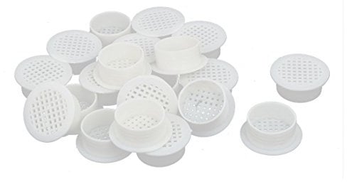 sourcing map Shoes Cabinet 35mm Plastic Square Mesh Hole Air Vent Louver Cover White 20pcs