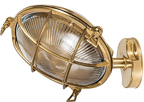 Außenleuchte Glas echtes Messing IP64 robust rostfrei maritime Lampe Wand Haustür Terrasse