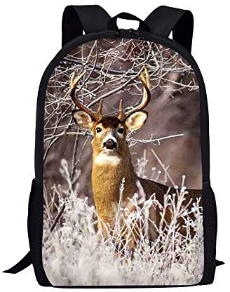 Beauty Collector 3D Animal Print Leichte Rucksäcke Casual Schulranzen Daypacks, reh / hirsch (Schwarz) - CA_kids_backpack_HBC18275C_BC