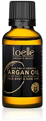 Loelle - 100% reines, kaltgepresstes Arganöl – Bioöl aus Argan für Haare, Gesicht und Hände - vegan und feuchtigkeitsspendend - Körperöle mit Vitamin E - handverlesen in Marokko (30ml)