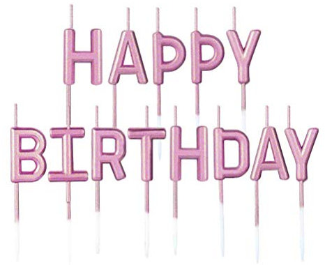 Alles Gute zum Geburtstag Kerzen Set,Metallic Happy Birthday Buchstaben Kerzen Kuchen Cupcake Topper Geburtstagskerzen für Hochzeit Geburtstagsfeier Kuchen Dekorationen Lieferungen Roségold