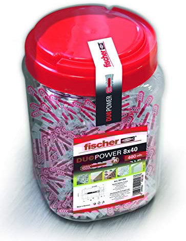 fischer - Tacos pared 8x40 DuoPower para hormigón, Bote 1200 uds