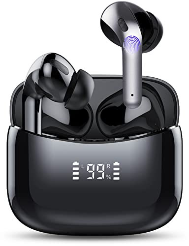 Tiksounds Wireless Earbuds, Bluetooth Headphones with Microphone, IPX7 Waterproof, 35H Playtime with LED Power Display, High-Fidelity Stereo Earphones for Sports and Work