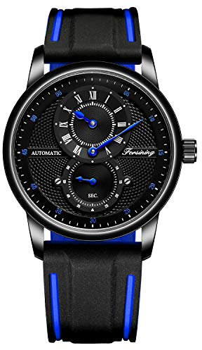 BOLYTE Neuartiges Design Silikon Armbanduhr Automatische mechanische Uhr für Herren Sport Armbanduhr Geschenke für Männer, Schwarz