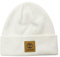 Timberland Damen Classic Tall Beanie-Mütze, Cremefarbener Leder-Patch, Einheitsgröße