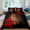 richhome Leopard Bettwäsche-Set,Afrika Raubkatze Wildtier Bettwäsche Set 135x200cm,Rote Rosenblüten Luxuriös Betten Set 2St.Reißverschluss Mikrofaser