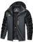 TACVASEN Mens Winter Coats Waterproof Fleece Lined Jacket Outdoor Warm Ski Jacket with Detachable Hood Dark Grey,L