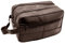 Trousse de toilette en cuir véritable pour homme de voyage - Trousse de rasage pour salle de bain, salle de sport, maquillage - Cadeau pour homme et femme, marron
