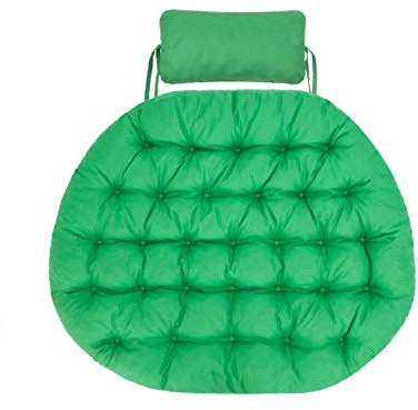 Bjird Hängesessel Kissen, Polster, Auflage für Polyrattan & Rattan Hängeschaukel, Sitzauflage für Hängekorb mit Rückenkissen - Grün Oxford