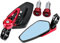 ETOPARS 1 Paar 22mm Motorrad Rückspiegel 7/8 Zoll Universal Lenkerendenspiegel Blau Glas Aluminium Spiegel Lenkerspiegel Seitenspiegel Rot