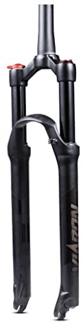 LHHL Forcelle per Bici 26/27,5/29 Pollici Forcella A Sospensione Air MTB Corsa 100 Mm Regound Regolazione Forcelle per Mountain Bike Tubo Conico da 1 1/2. QR 9 Mm Blocco Manuale XC AM FR