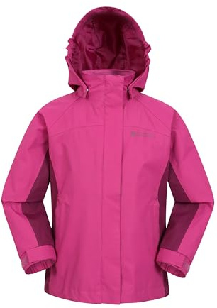 Mountain Warehouse Shelly II Kids Waterproof Jacket - Taped Seams Childrens Rain Coat, Adjustable Cuffs, Boys & Girls - Spring Summer, Camping, Walking, Outdoors