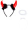 Oblique Unique® Haarreifen Set Teufel Hörner & Engel Heiligenschein Haarreif für Halloween Fasching Karneval Motto Party Kostüm Accessoires Teufelshörner