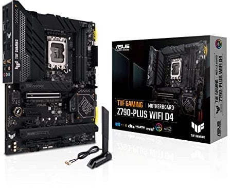 ASUS TUF Gaming Z790-Plus WiFi D4 LGA 1700 (Intel®12. und 13. Generation) ATX Gaming Motherboard (PCIe 5.0, DDR4.4xM.2 Slots, 16+1 DrMOS, Front USB 3.2 Gen 2 Typen. -C®, Thunderbolt 4/USB4)