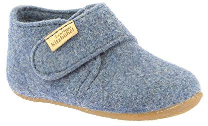 Living Kitzbühel Unisex Baby Babyklettschuh Filz unifarben (Media Blue, EU Schuhgrößensystem, Baby, Numerisch, M, 19)