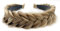 TOECWEGR Hairband Braided Hairpiece Messy Wide 2 Strands Fluffy Braids Wig with Tooth Women Headband Hair Bands
