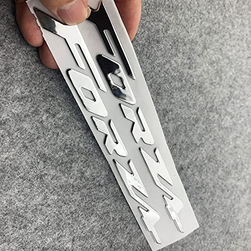 Forza 3D Accessori Moto Logo Distintivo Cromato Adesivo in Plastica Morbida Decalcomanie per Honda Forza 150 250 300 350 750 Decorare (Color : Silver)
