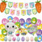 Easter Decorations Set rabbit balloons Happy Easter Banner Garlands Colorful easter egg balloons Cake Toppers Cute Bunny Carrot Foil Balloon