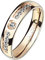 Mianova Damen Band Ring Edelstahl Rosegold Bandring mit einem Kristall Zirkonia Stein Damenring Solitärring Trauring Verlobungsring Fingerring Rose Gold vergoldet Größe 54 (17.2)