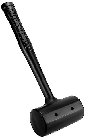 QWORK® Martello gomma grande - Design in un unico pezzo - Ammortizzante e resistente all'usura - per la posa di mattoni, la riparazione di automobili, il fissaggio di tende (Ø70mm - 1050g)