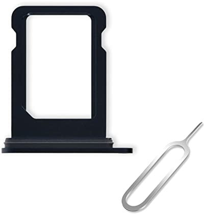 Cemobile SIM-Kartenfach Slot Halter Ersatz für iPhone 12 Mini 5,4 Zoll (Einzel-SIM-Version) mit wasserdichtem Gummidichtungsring + SIM-Kartenfach offener Auswurfstift (schwarz)