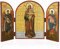 NKlaus Gottesmutter gesegneter Himmel Ikone Triptychon Holz 25x16cm Christlich 13827