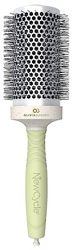 Olivia Garden NewCycle - Cepillo térmico redondo (no eléctrico) con barril de cerámica, tecnología iónica y hecho de material 100% reciclado (excepto cerdas)