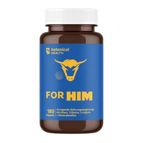 FOR HIM für aktive Männer – 180 kraftvolle Kapseln extra hochdosiert mit Maca, Tribulus Terrestris Extrakt & L-Arginin und - Vegan & Made in Germany