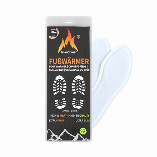 hi-Warmer Fußwärmer für Schuhe - 24x Sohlenwärmer, Einlegesohlen, Wärmesohlen, warme Füße, extra warm, 8h warme Füße, Mobile Fußbodenheizung