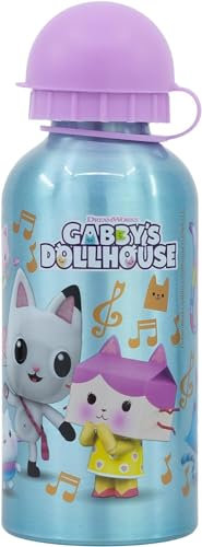ms móvil shop Gabby's Dollhouse - Borraccia in alluminio per bambini, borraccia per bambini, riutilizzabile, 400 ml, prodotto ufficiale