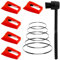 5 Stück Nadeln für Schallplattenspieler, Plattenspieler Ersatznadel mit 5 Plattenspieler-Riemen und 1 Reinigungsbürste Plattenspieler-Nadel-Zubehör für Crosley Victrola (Rot)