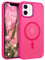 GaoBao Magnetic Case for iPhone 12/12 Pro, Fashion Slim Fit iPhone 12/12 Pro Phone Case, [Compatible with MagSafe] Shockproof Translucent Matte Protective Cover for iPhone 12/12 Pro 6.1, Hot Pink