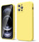 oakxco for iPhone 12 Pro Max Case Liquid Silicone, Soft Rubber Gel Elegant Aesthetic Basic Simple Cover, Cute Thin Slim TPU Matte Solid Color Plain Smooth Case for Women Girl, Yellow