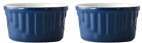 JTBDWOSK Creme Brulee Bowl, 150ml Creme Brulee Set, Souffle Molds, Souffle Molds Ovenproof, Ragout Fin Bowls, Seasoning Bowls,Blue,6 pcs