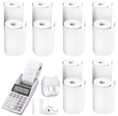 12 Rollen Thermopapier für Kinder Sofortbildkameras,57mm x 25mm Sofortdruck Thermorollen,Thermodruckerpapier Rolle,Drucker Rollen Thermopapier,Mini Thermal Printer Papier für Mobiler Fotodrucker