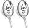 2PCS Cucchiaini da Caffè Acciaio Inossidabile,Cucchiaio personalizzato con incisione,Cucchiaio di Nutella,per coppie, amanti, fidanzamento, anniversario, compleanno, Natale, San Valentino (XK-8)