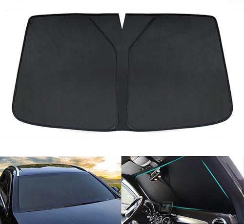 Apto para BMW Serie 1 F20 2011-2019, Parasol para Parabrisas de Coche, Parasol Plegable para Ventana Delantera de Coche, protección Solar Negra