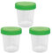 3x HaseMed Premium Urinbecher Probenbecher | 125ml, Schraubverschluss Deckel, grün, graduiert bis 100ml, auslaufsicher, beschriftbar, gefriertauglich