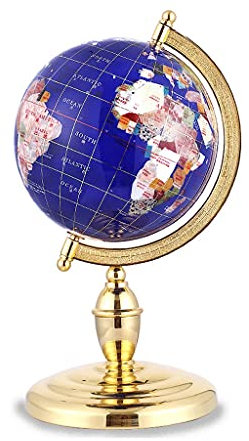 Weltkugel, Edelstein-Weltkugel, 360°-Drehung, Weltkugel mit Metallständer, geografische Entdeckungswelt für Erwachsene, Lernspielzeug, Globus für Kinder, Globus-Dekor
